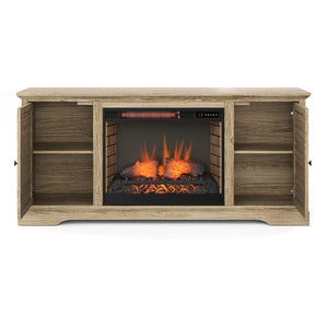 Legends Furniture Bridgevine Home Topenga 68 Inch Electric Fireplace Tv Console For Tvs Up To 80 Inches, Alabaster Finish Blue Denim And Whiskey, Beige Oak Solids & Veneers Tp5110.Alb