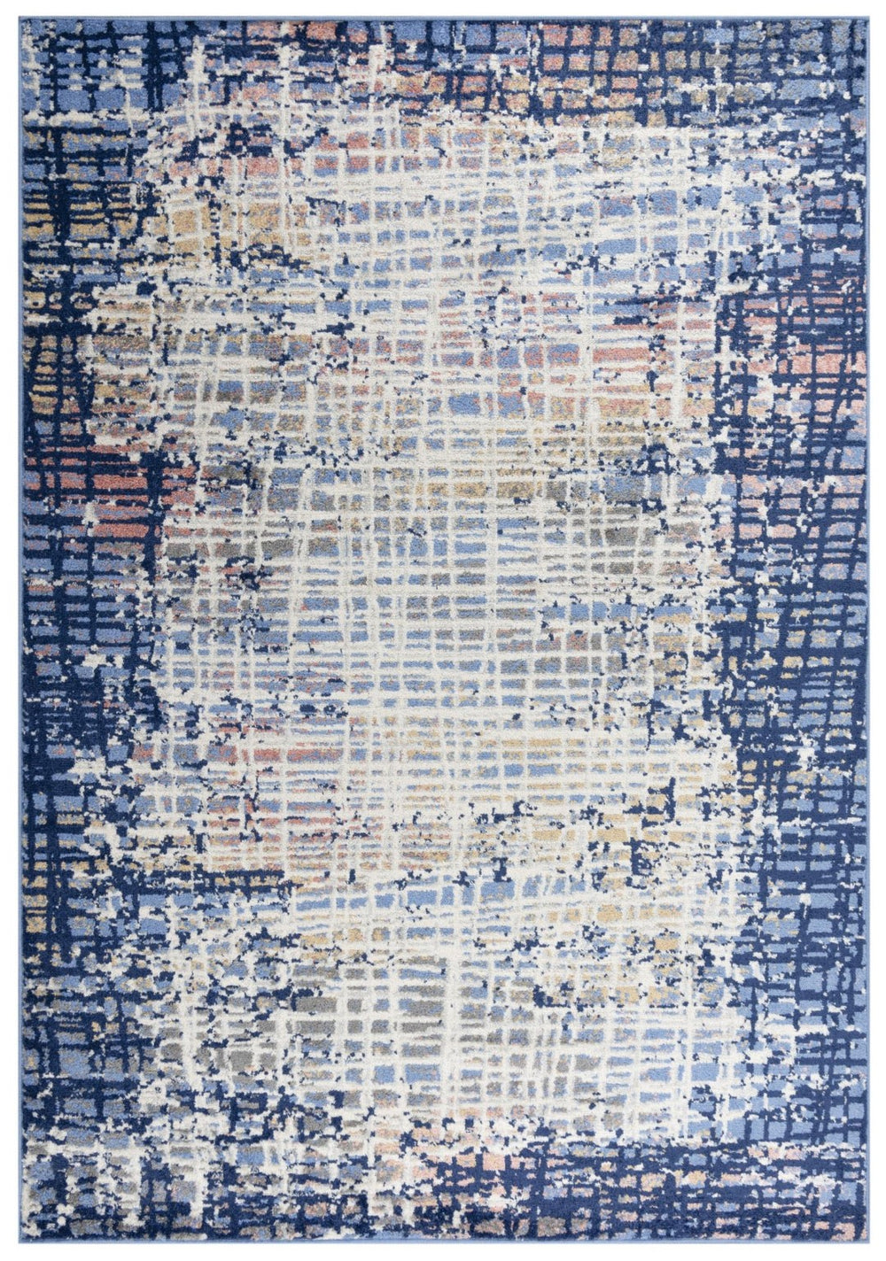 Alora Decor Tapestry Blue And Navy Power-Loomed Polypropylene Rug With Jute Backing — Durable, Modern Elegance 8' x 9'6" TPRTPR10000570896