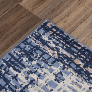Alora Decor Tapestry Blue And Navy Power-Loomed Polypropylene Rug With Jute Backing — Durable, Modern Elegance 8' x 9'6" TPRTPR10000570896