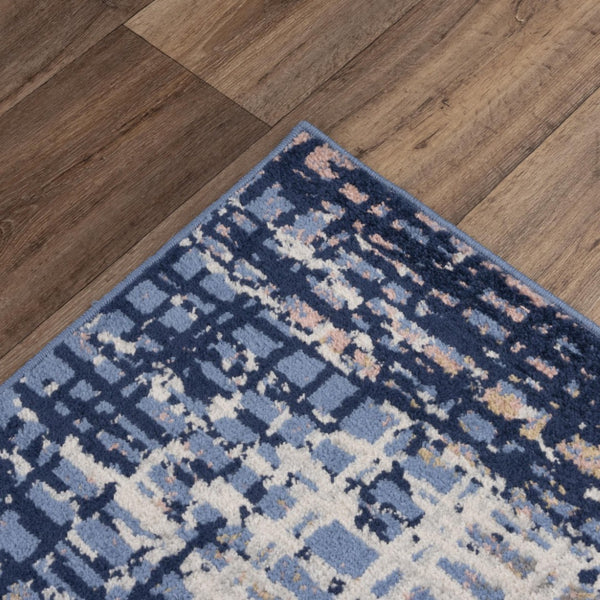 Alora Decor Tapestry Blue And Navy Power-Loomed Polypropylene Rug With Jute Backing — Durable, Modern Elegance 8' x 9'6" TPRTPR10000570896