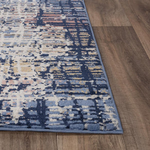 Alora Decor Tapestry Blue And Navy Power-Loomed Polypropylene Rug With Jute Backing — Durable, Modern Elegance 8' x 9'6" TPRTPR10000570896