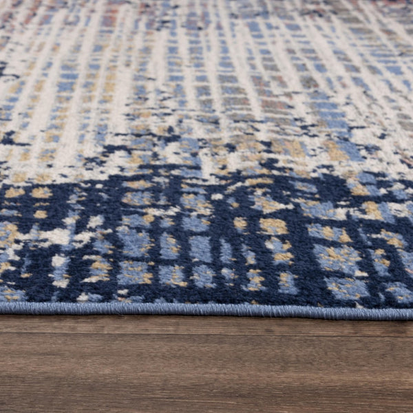 Alora Decor Tapestry Blue Runner Rug — Power‑Loomed 100% Polypropylene, Jute Backing, Stain‑Resistant Modern Accent (2'6"×7'3") TPRTPR10000572673
