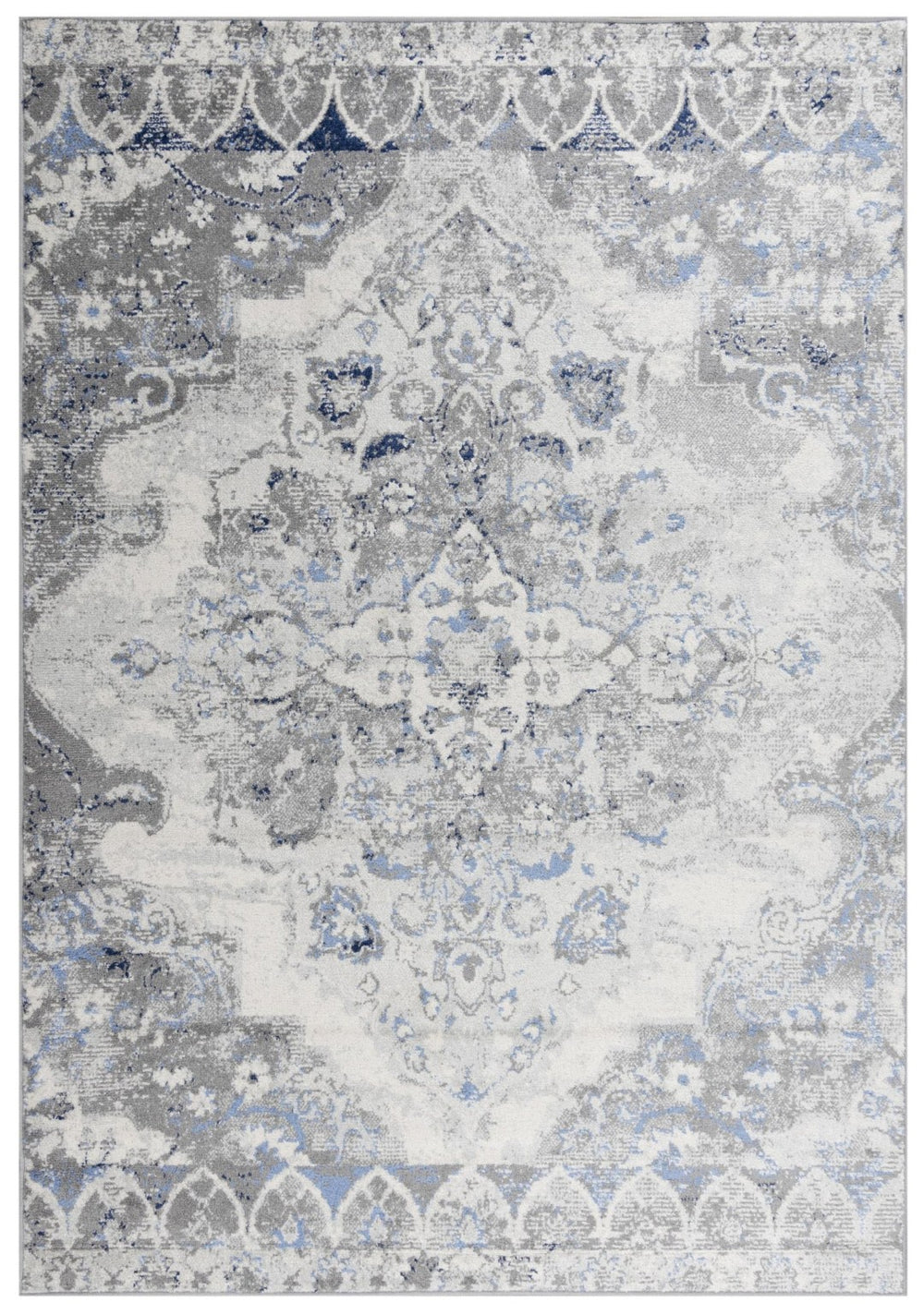 Alora Decor Tapestry Vintage-Style Gray Rug Power-Loomed Polypropylene — Durable Low-Pile, Stain-Resistant Design For High-Traffic Rooms 8' x 9'6" TPRTPR10300460896