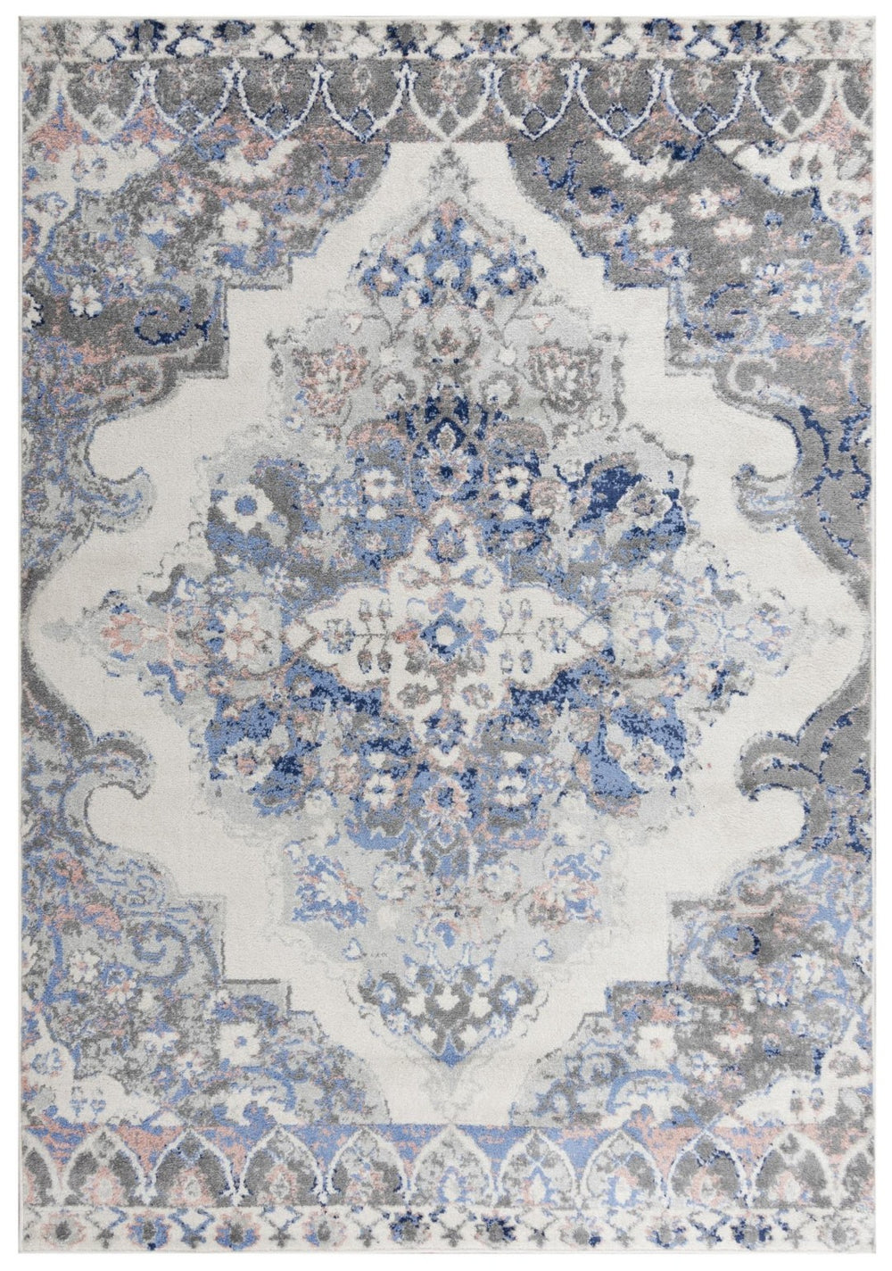 Alora Decor Tapestry Vintage Blue Rectangle Rug — Low-Pile Power-Loomed Polypropylene With Jute Backing For Easy Care 8' x 9'6" TPRTPR10400430896