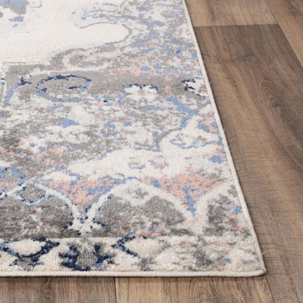 Alora Decor Tapestry Vintage Blue Runner Rug 2'6"X7'3" Power-Loomed Polypropylene Low Pile Jute Backing Durable TPRTPR10400432673
