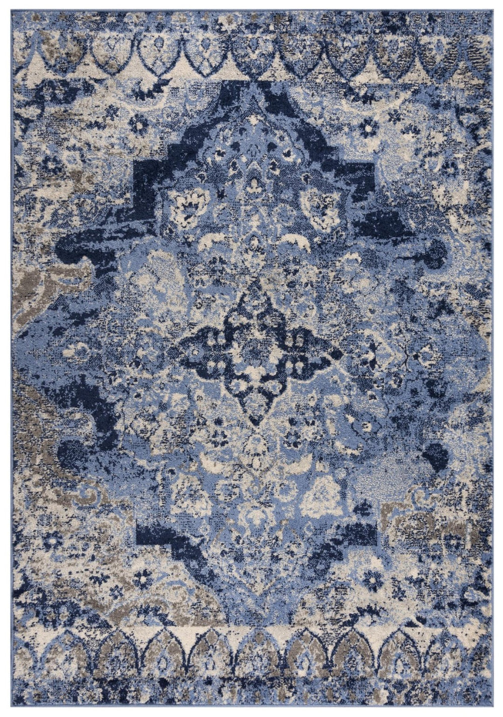 Alora Decor Tapestry Vintage-Style Blue Power-Loomed Rug With Short Pile, Durable Polypropylene & Jute Backing 8' x 9'6" TPRTPR10500090896