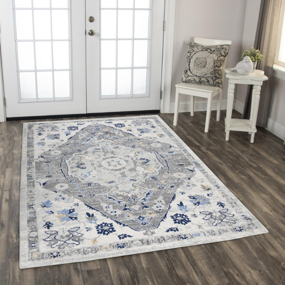 Alora Decor Tapestry Vintage-Style Gray Runner Rug 2'6"X7'3" — Power-Loomed Polypropylene, Low-Profile Durable Elegance TPRTPR10600462673