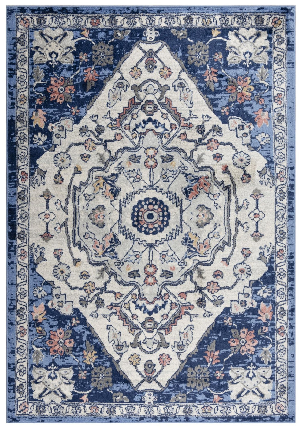 Alora Decor Tapestry Blue Vintage-Style Power-Loomed Polypropylene Rug — Durable, Stain-Resistant, Easy-Care Elegance For Living Areas 5'2" x 7'3" TPRTPR10900096287