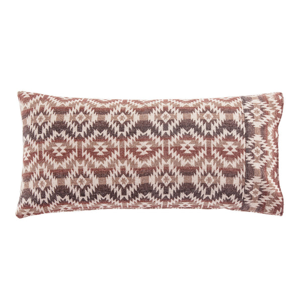 Hiend Accents Mesa Wool Blend Self Cuff Pillowcase - Rustic Elegance With Ancestral Geometric Patterns In Earth Tones Multi Color 85% Polyester,15% Wool Tr1934ps-ss-oc