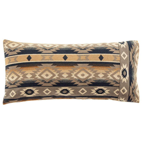 Hiend Accents Taos Wool Blend Self Cuff Pillowcase - Luxurious Comfort With Traditional Aztec Design For Elegant Decor Multi Color 85% Polyester,15% Wool Tr1936ps-ks-oc