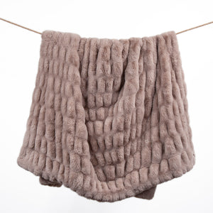 Hiend Accents Ruched Rabbit Double-sided Throw: Luxurious Comfort, Ethically-sourced Elegance For Cozy Spaces Blush Shell, 100% Polyester,Lining, 100% Polyester Tr5004-os-bh