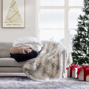 Hiend Accents Ermine Luxurious Double-sided Oversized Throw - Elegant Plush Comfort For Your Home Decor Style White Shell, 100% Polyester,Lining, 100% Polyester Tr5005-ls-wh