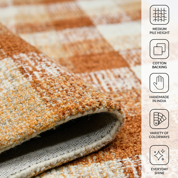 Amer Rugs Tartan Farmhouse Plaid Hand-tufted Area Rug - Luxurious 100% Wool, Perfect For High-traffic Spaces Orange Wool Tra103656