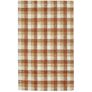 Amer Rugs Tartan Farmhouse Plaid Hand-tufted Area Rug - Luxurious 100% Wool, Perfect For High-traffic Spaces Orange Wool Tra103656