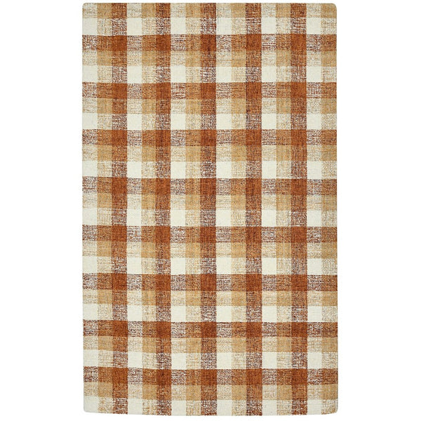 Amer Rugs Tartan Farmhouse Plaid Hand-tufted Area Rug - Luxurious 100% Wool, Perfect For High-traffic Spaces Orange Wool Tra103656