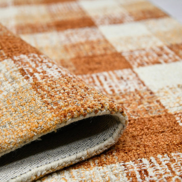 Amer Rugs Tartan Farmhouse Plaid Hand-tufted Area Rug - Luxurious 100% Wool, Perfect For High-traffic Spaces Orange Wool Tra103656