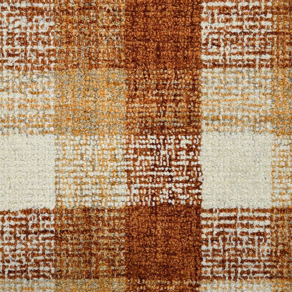 Amer Rugs Tartan Farmhouse Plaid Hand-tufted Area Rug - Luxurious 100% Wool, Perfect For High-traffic Spaces Orange Wool Tra103656