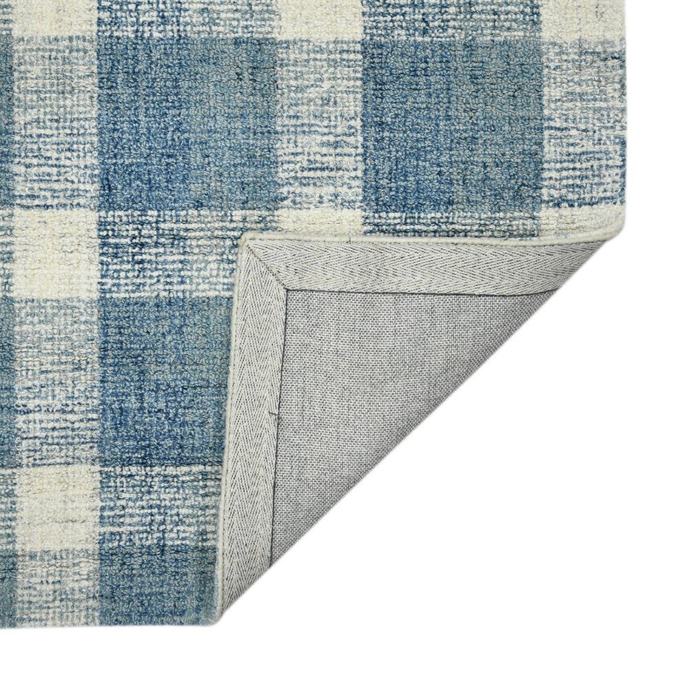 Amer Rugs Tartan Farmhouse Plaid Hand-tufted Area Rug - Luxurious 100% Wool, Perfect For High-traffic Spaces Blue Wool Tra110203