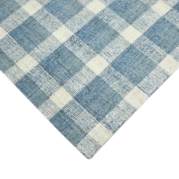 Amer Rugs Tartan Farmhouse Plaid Hand-tufted Area Rug - Luxurious 100% Wool, Perfect For High-traffic Spaces Blue Wool Tra110203