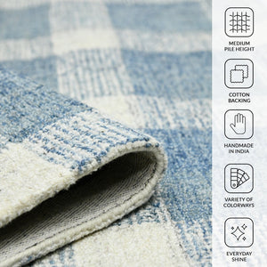 Amer Rugs Tartan Farmhouse Plaid Hand-tufted Area Rug - Luxurious 100% Wool, Perfect For High-traffic Spaces Blue Wool Tra110203