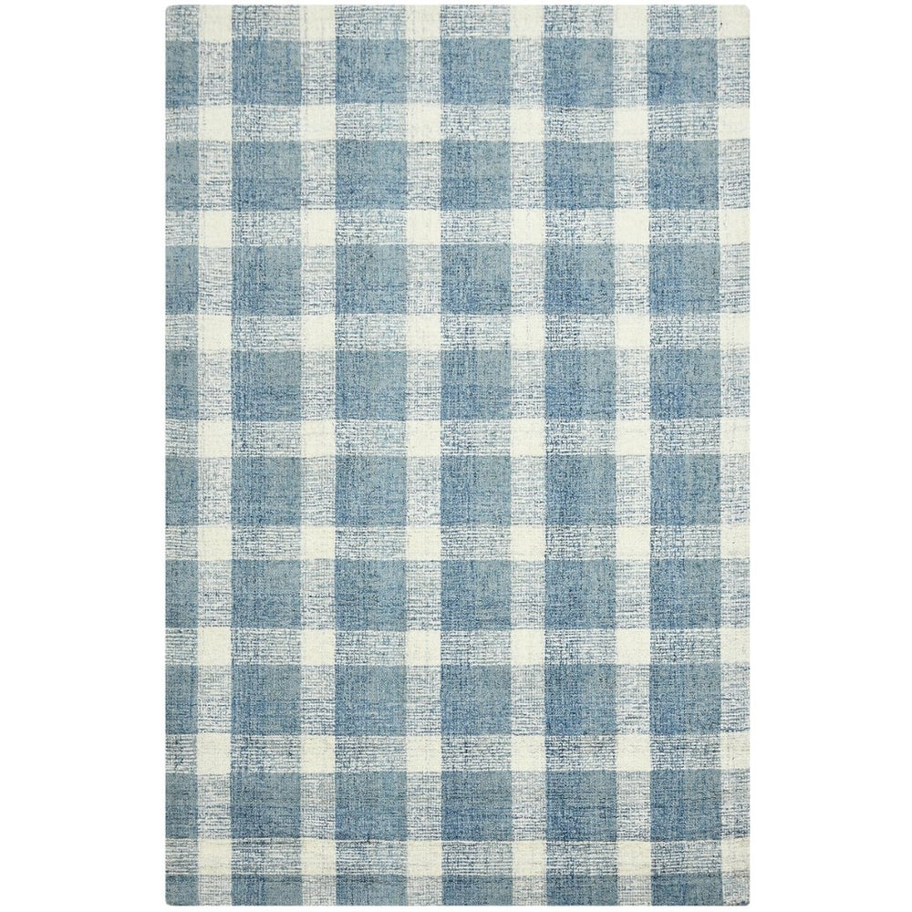 Amer Rugs Tartan Farmhouse Plaid Hand-tufted Area Rug - Luxurious 100% Wool, Perfect For High-traffic Spaces Blue Wool Tra110203