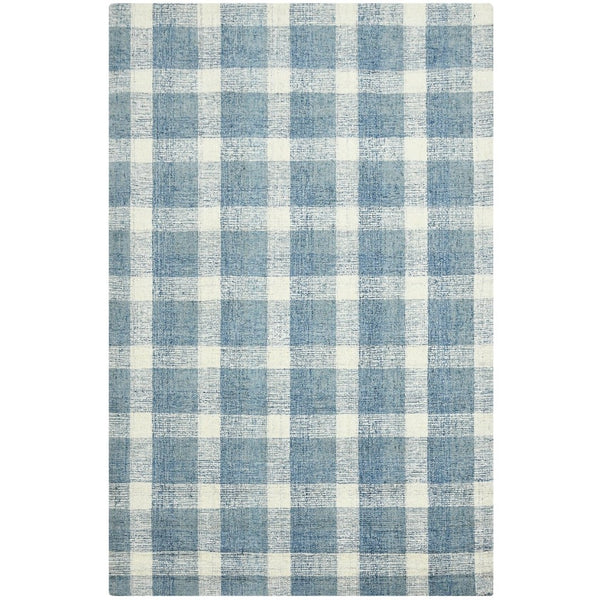 Amer Rugs Tartan Farmhouse Plaid Hand-tufted Area Rug - Luxurious 100% Wool, Perfect For High-traffic Spaces Blue Wool Tra110203