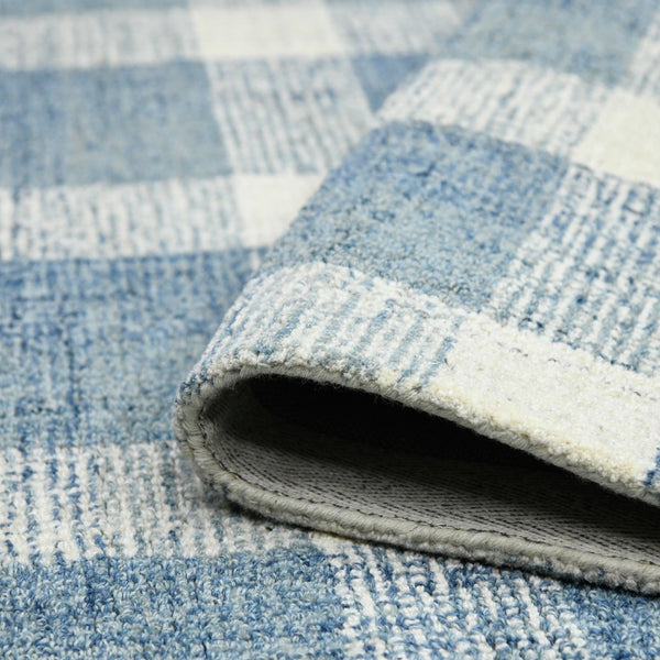 Amer Rugs Tartan Farmhouse Plaid Hand-tufted Area Rug - Luxurious 100% Wool, Perfect For High-traffic Spaces Blue Wool Tra110203
