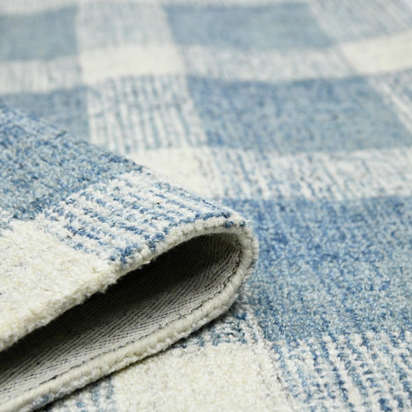Amer Rugs Tartan Farmhouse Plaid Hand-tufted Area Rug - Luxurious 100% Wool, Perfect For High-traffic Spaces Blue Wool Tra110203