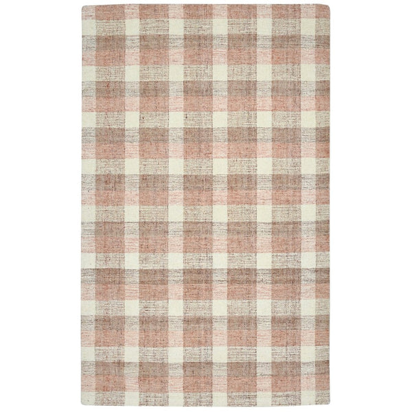 Amer Rugs Tartan Farmhouse Plaid Hand-tufted Area Rug - Luxurious 100% Wool, Perfect For High-traffic Spaces Rose Gold Wool Tra143656