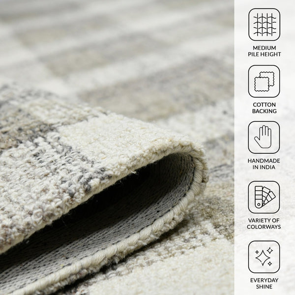 Amer Rugs Tartan Farmhouse Plaid Hand-tufted Area Rug - Luxurious 100% Wool, Perfect For High-traffic Spaces Sand Wool Tra40203