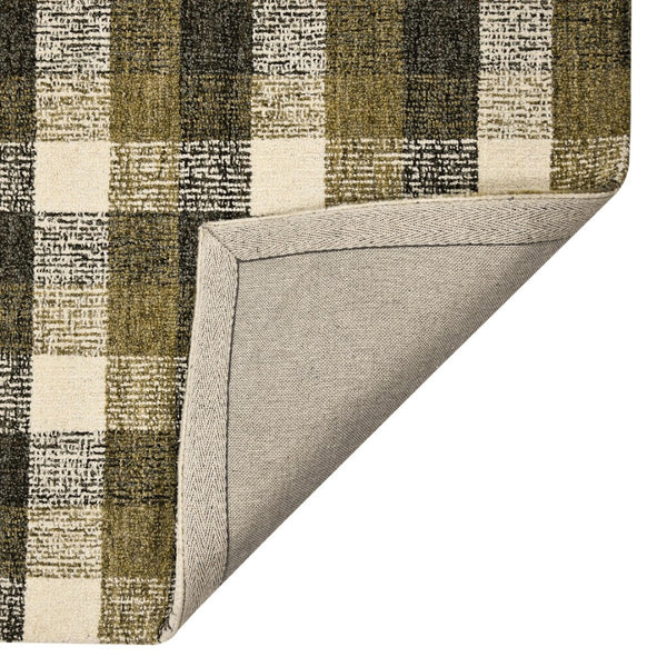 Amer Rugs Tartan Farmhouse Plaid Hand-tufted Area Rug - Luxurious 100% Wool, Perfect For High-traffic Spaces Khaki Wool Tra50203