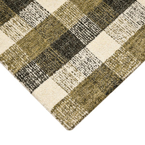 Amer Rugs Tartan Farmhouse Plaid Hand-tufted Area Rug - Luxurious 100% Wool, Perfect For High-traffic Spaces Khaki Wool Tra50203