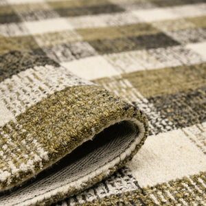 Amer Rugs Tartan Farmhouse Plaid Hand-tufted Area Rug - Luxurious 100% Wool, Perfect For High-traffic Spaces Khaki Wool Tra50203