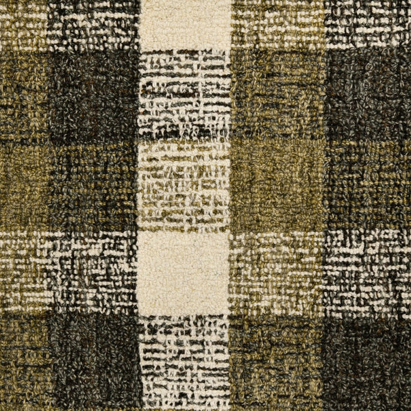 Amer Rugs Tartan Farmhouse Plaid Hand-tufted Area Rug - Luxurious 100% Wool, Perfect For High-traffic Spaces Khaki Wool Tra50203