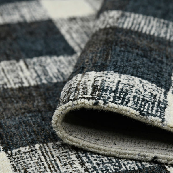 Amer Rugs Tartan Farmhouse Plaid Hand-tufted Area Rug - Luxurious 100% Wool, Perfect For High-traffic Spaces Charcoal Wool Tra60203