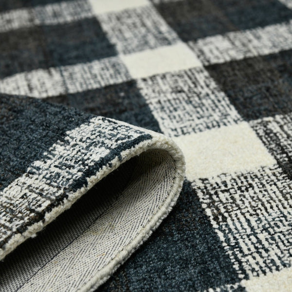 Amer Rugs Tartan Farmhouse Plaid Hand-tufted Area Rug - Luxurious 100% Wool, Perfect For High-traffic Spaces Charcoal Wool Tra60203