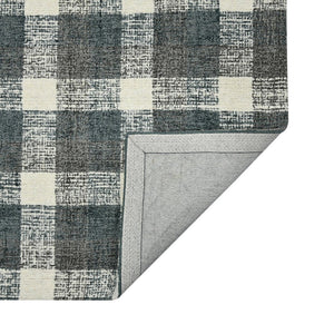 Amer Rugs Tartan Farmhouse Plaid Hand-tufted Area Rug - Luxurious 100% Wool, Perfect For High-traffic Spaces Dark Gray Wool Tra83656