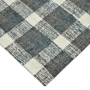 Amer Rugs Tartan Farmhouse Plaid Hand-tufted Area Rug - Luxurious 100% Wool, Perfect For High-traffic Spaces Dark Gray Wool Tra83656