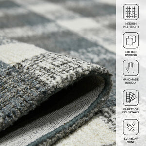 Amer Rugs Tartan Farmhouse Plaid Hand-tufted Area Rug - Luxurious 100% Wool, Perfect For High-traffic Spaces Dark Gray Wool Tra83656