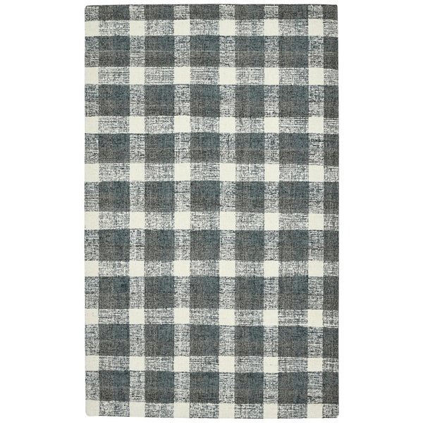 Amer Rugs Tartan Farmhouse Plaid Hand-tufted Area Rug - Luxurious 100% Wool, Perfect For High-traffic Spaces Dark Gray Wool Tra83656