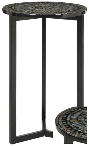 Safavieh Zaira End Table - Handcrafted Balinese Shell Mosaic Design With Elegant Lacquer Finish For Modern Spaces Black TRB1000E