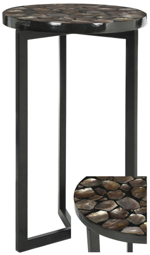 Safavieh Zaira End Table - Contemporary Ikat-Inspired Design With Geometric Metal Base For Modern Interiors Brown TRB1000F