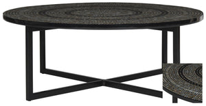 Safavieh Cheyenne Coffee Table - Modern Mosaic Design With Unique Hexagonal Top For Contemporary Living Spaces Black TRB1001G