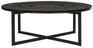 Safavieh Cheyenne Coffee Table - Modern Mosaic Design With Unique Hexagonal Top For Contemporary Living Spaces Black TRB1001G