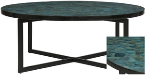 Safavieh Cheyenne Coffee Table - Modern Mosaic Design With Unique Hexagonal Top For Contemporary Living Spaces Turquoise TRB1001J