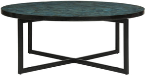 Safavieh Cheyenne Coffee Table - Modern Mosaic Design With Unique Hexagonal Top For Contemporary Living Spaces Turquoise TRB1001J