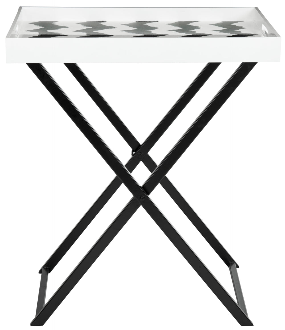 Safavieh Abba Tray Table Black ,White  Trb1002b
