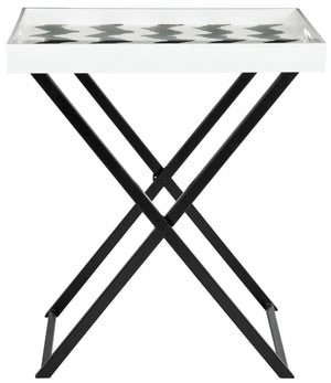 Safavieh Abba Tray Table Black ,White  Trb1002b