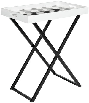 Safavieh Abba Tray Table Black ,White  Trb1002b