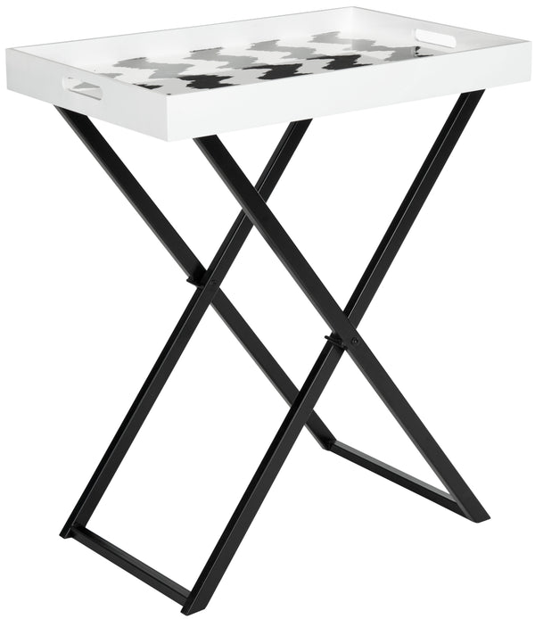 Safavieh Abba Tray Table Black ,White  Trb1002b